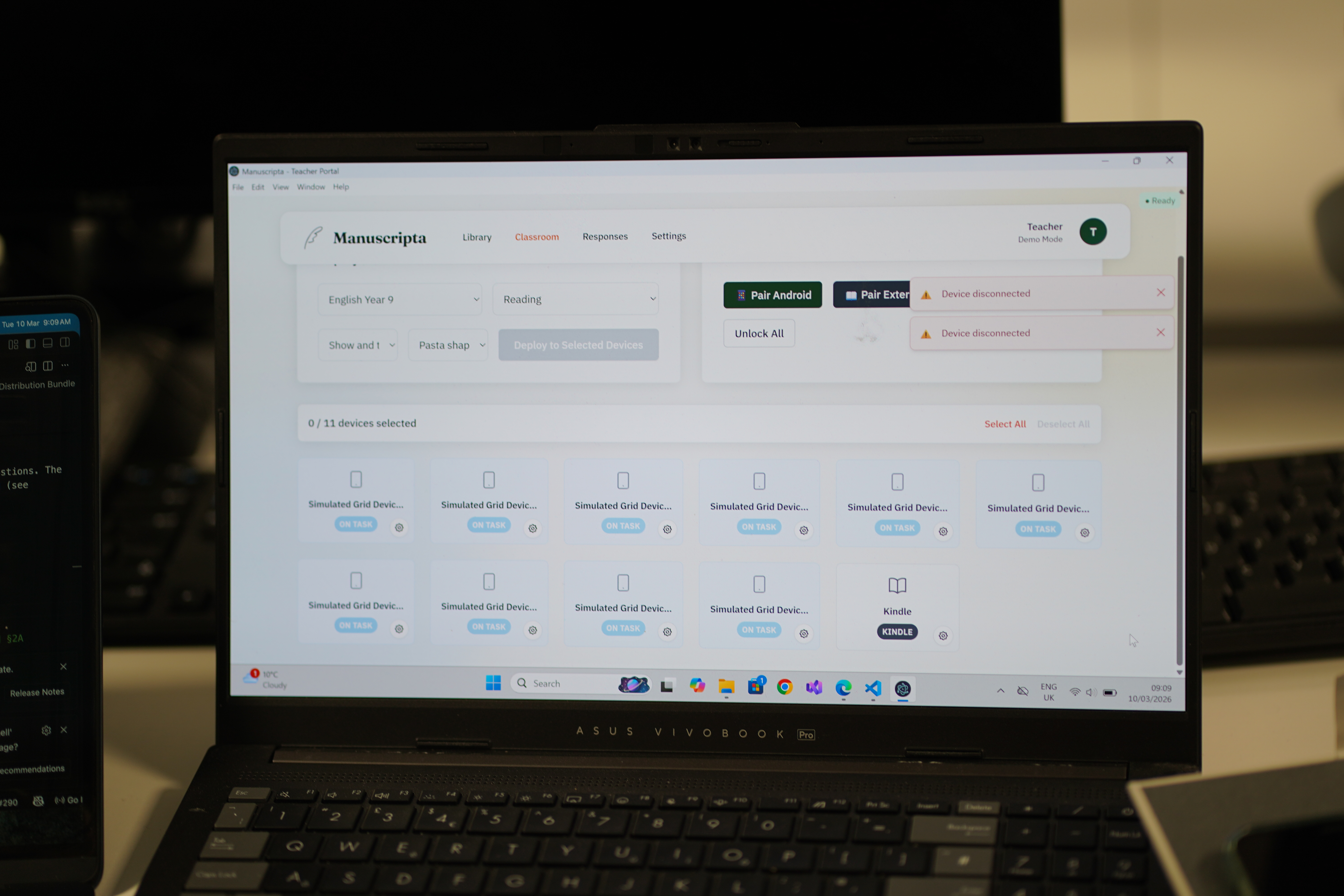 Manuscripta Windows App running on a laptop