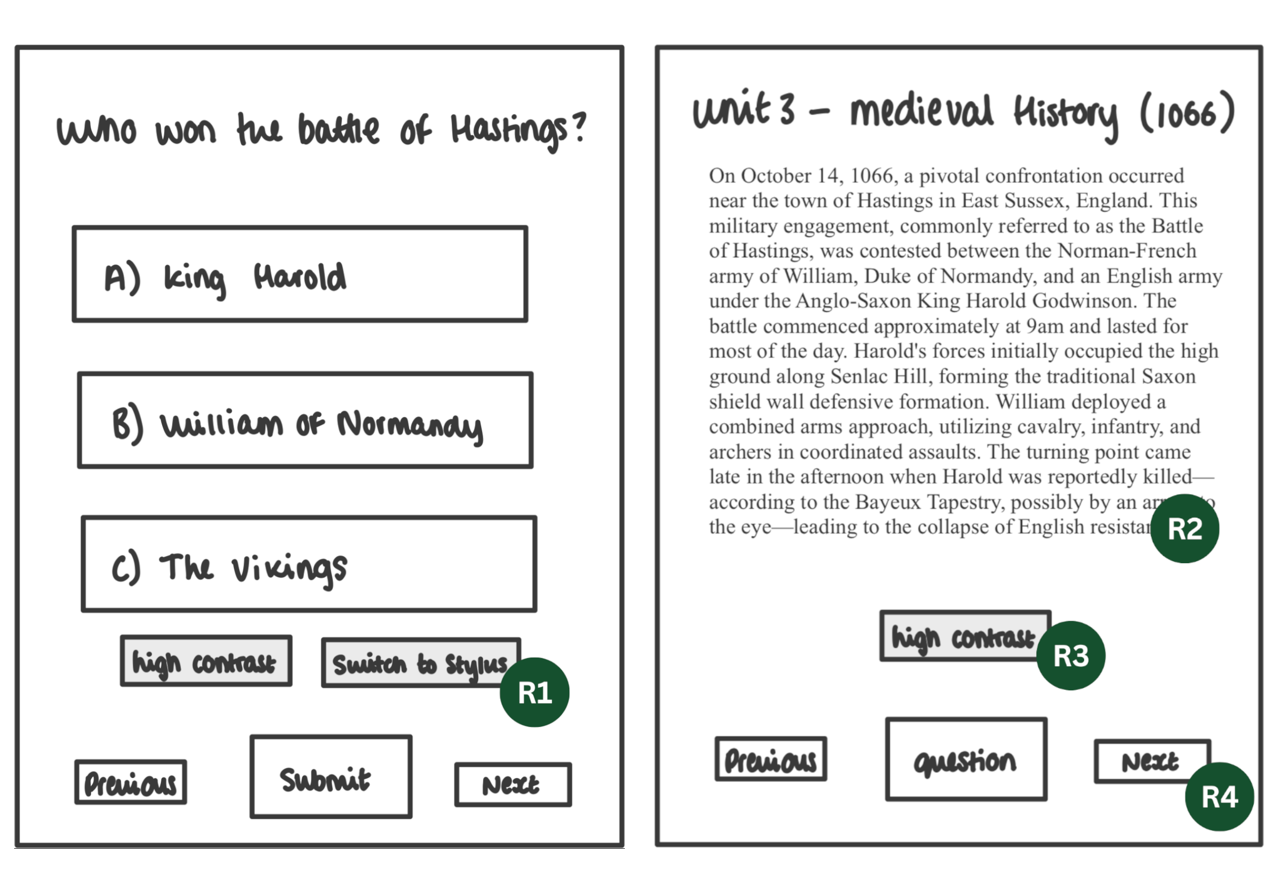 Initial Student Interface Sketch 1