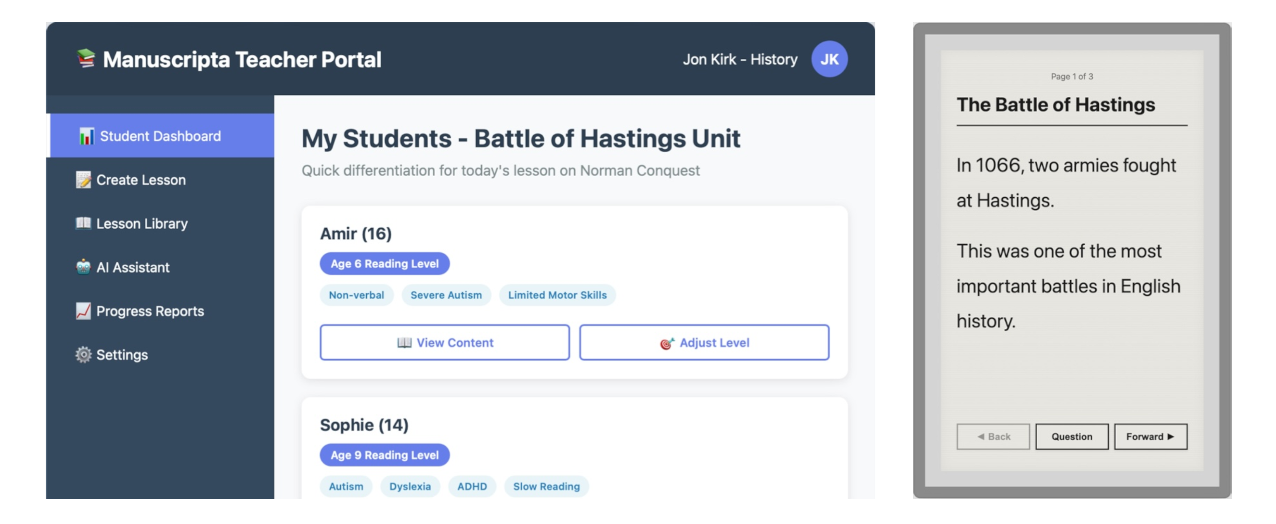 Initial Teacher Prototype
